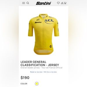 Santini Tour de France Official Overall Leader Jersey
